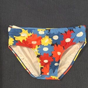 Floral Men’s Swim Brief Bottoms with Contour Pouch | Medium
